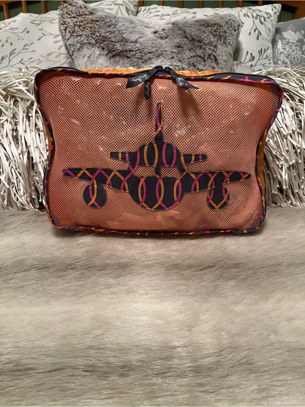 Vera Bradley Jazzy Blooms 2015 Netted Light Weight Packing Cube Y2K Orange Trave